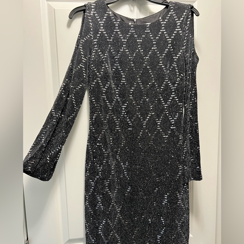 Black, Sparkly Midi Dress